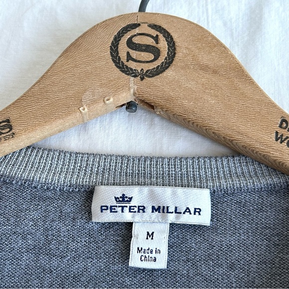 Peter Millar Brandon Dune Golf V-Neck Merino Wool Blend Sweater - Picture 6 of 12